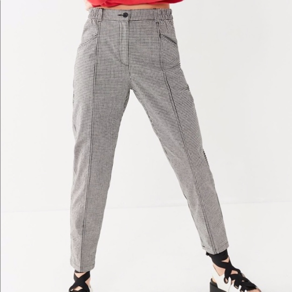 Silence + Noise Gingham Tapered Ankle Pants Size 6